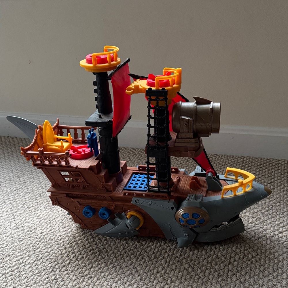Pirate Adventure Ship Toy - Brown, Red, Yellow